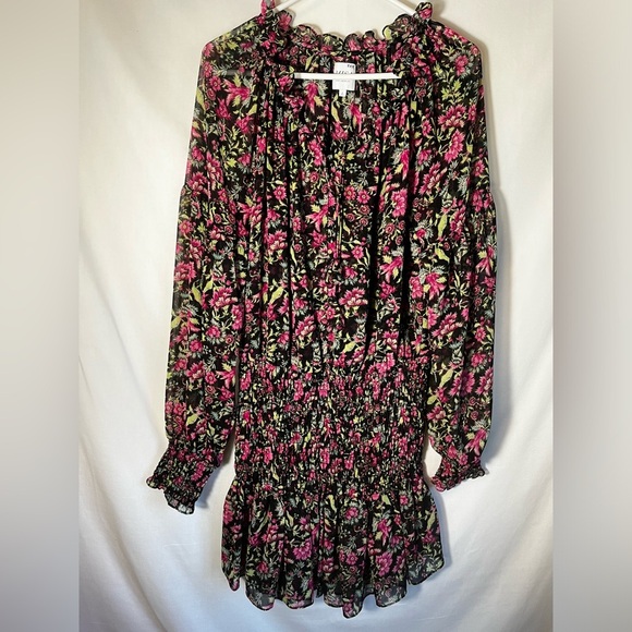 MISA Los Angeles Celina Dress In Flora Fuchsia Size L - Picture 4 of 9